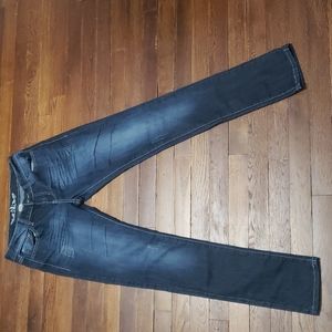 women's embellished denim jeans size 11 regular straight leg style
